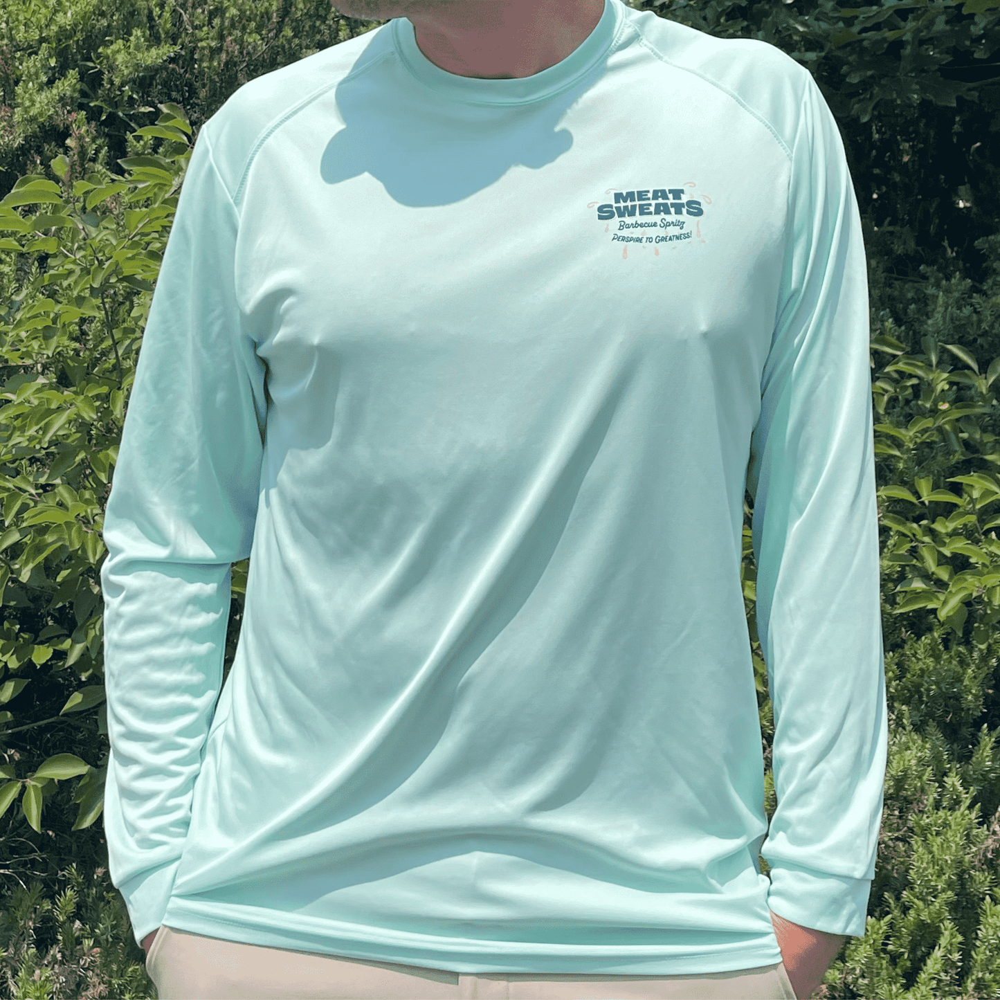Summer Logo Lightweight Performance Sun Shirt- Mint/Navy/Bubblegum