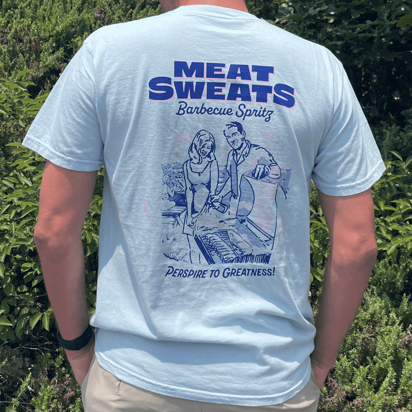 Summer Logo Short Sleeve Comfort Colors Pocket T-Shirt- Chambray