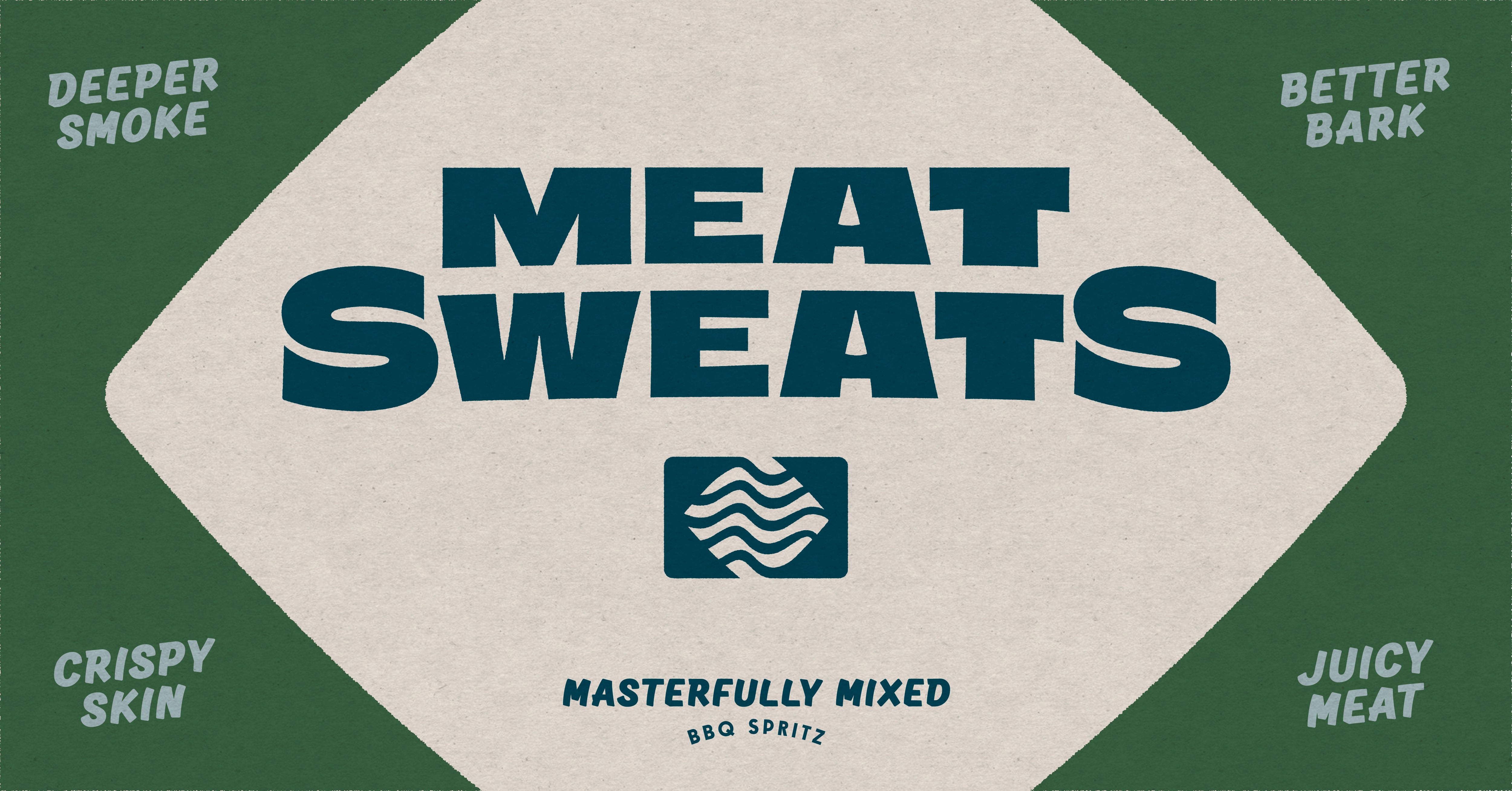 Meat Sweats BBQ Spritz Summer Logo Short Sleeve Comfort Colors Pocket T-Shirt- Chambray Large