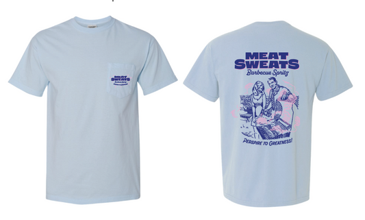 Summer Logo Short Sleeve Comfort Colors Pocket T-Shirt- Chambray