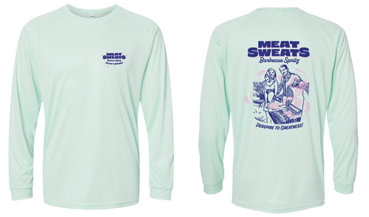 Summer Logo Lightweight Performance Sun Shirt- Mint/Navy/Bubblegum