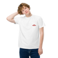 Chain Smoker Unisex garment-dyed pocket t-shirt - White Front (Female Model)