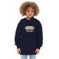 Meat Sweats Kids Fleece Hoodie - Navy Blazer Front (Female Model)