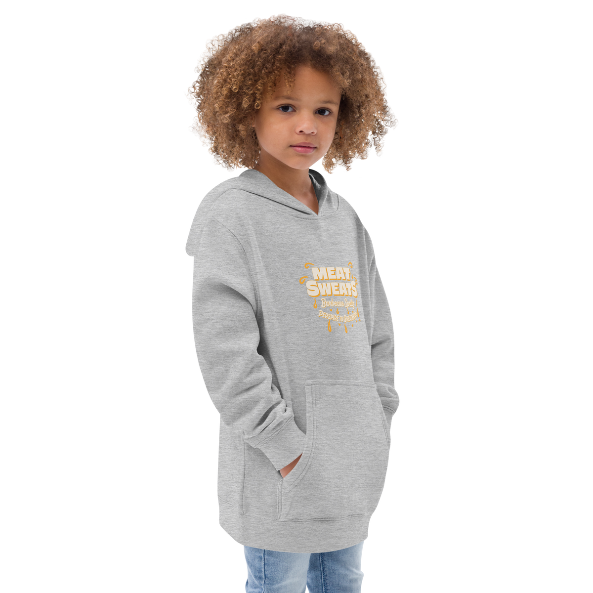 Meat Sweats Kids Fleece Hoodie - Athletic Heather Back