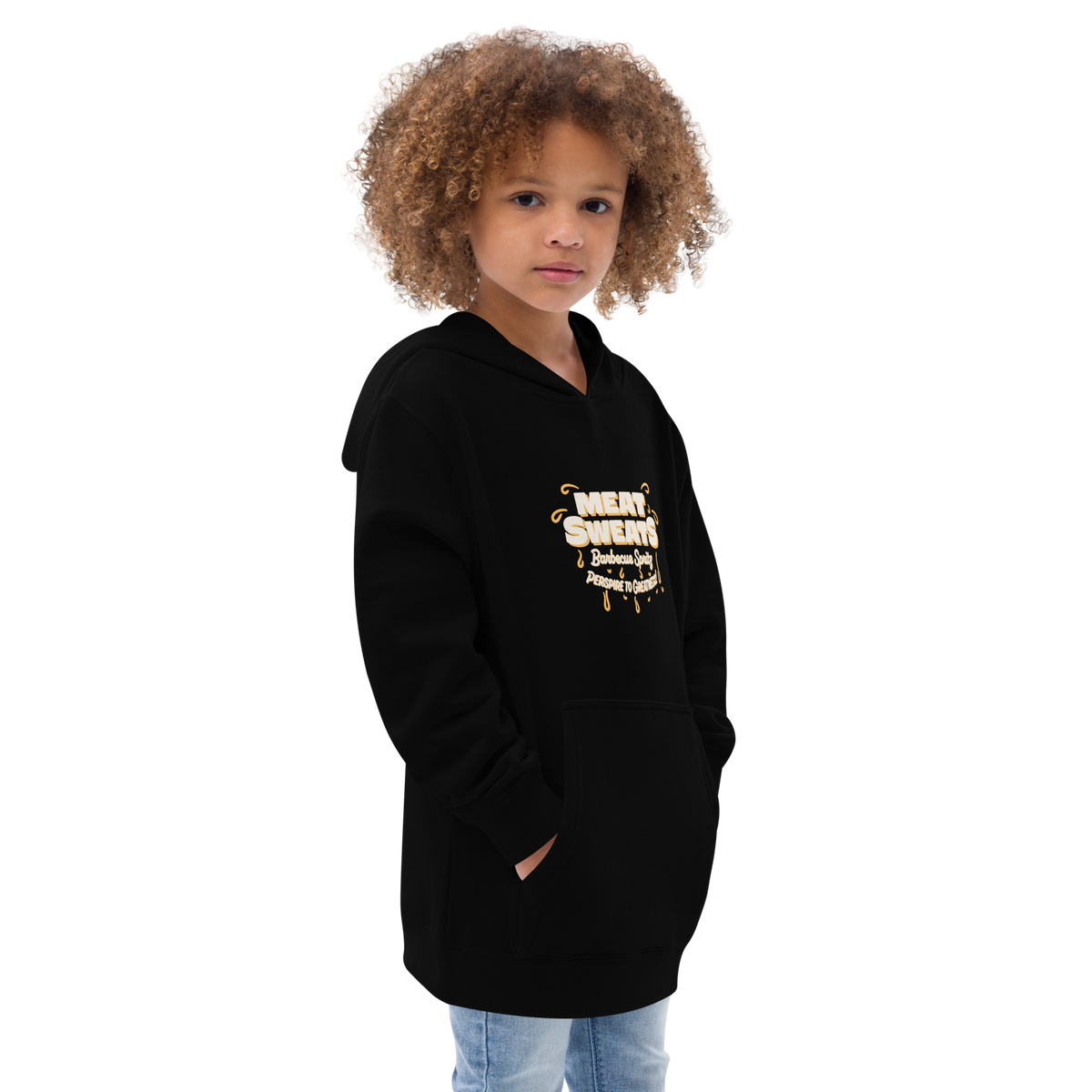 Meat Sweats Kids Fleece Hoodie - Black Back