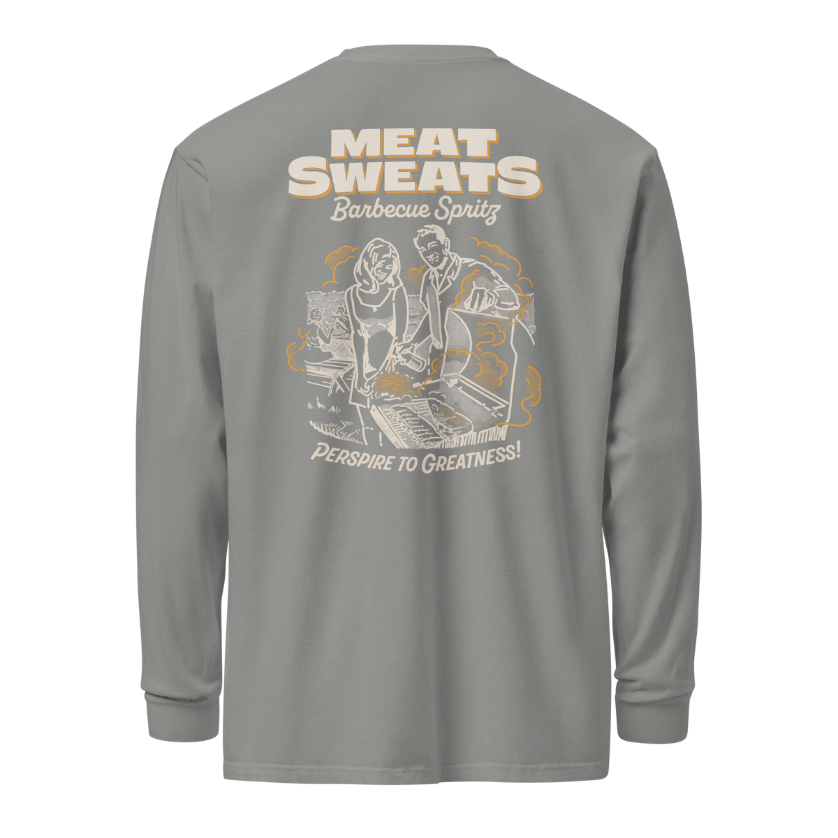Garment-dyed heavyweight long-sleeve shirt - Grey Back