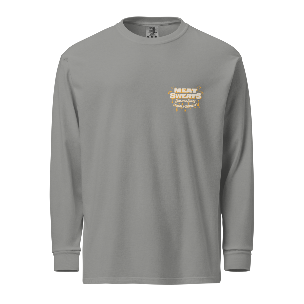Garment-dyed heavyweight long-sleeve shirt - Grey Front