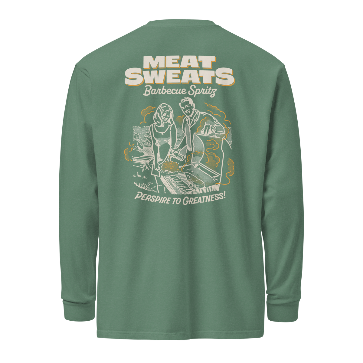 Garment-dyed heavyweight long-sleeve shirt - Light Green Back