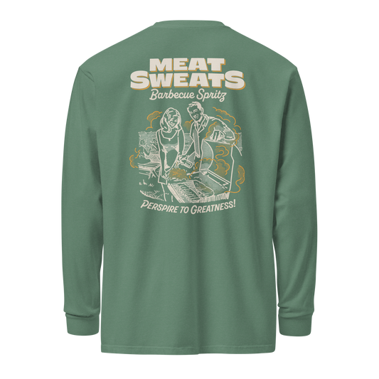 Garment-dyed heavyweight long-sleeve shirt - Light Green Back