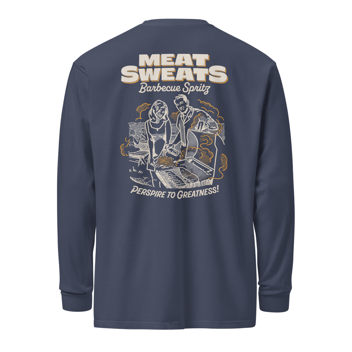 Garment-dyed heavyweight long-sleeve shirt - Navy Back