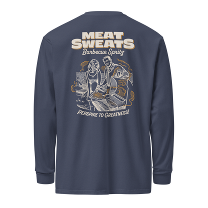 Garment-dyed heavyweight long-sleeve shirt - Navy Back