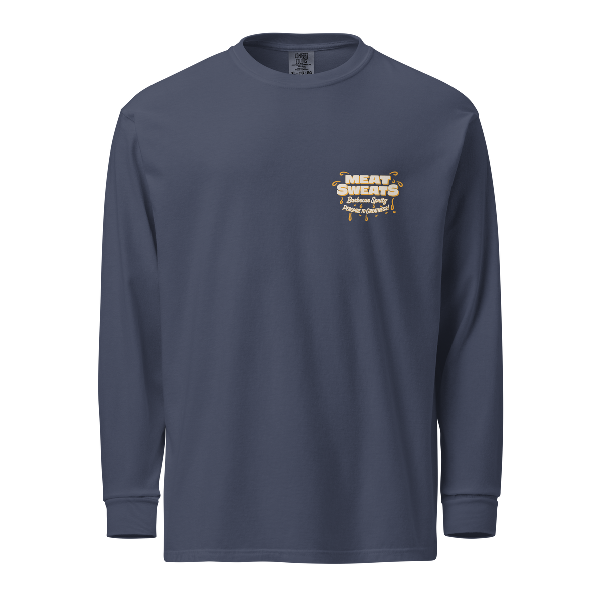 Garment-dyed heavyweight long-sleeve shirt - Navy Front