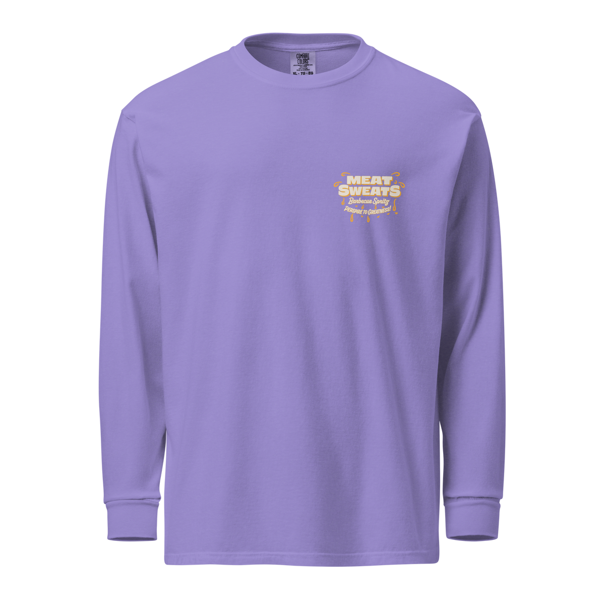 Garment-dyed heavyweight long-sleeve shirt - Violet Front