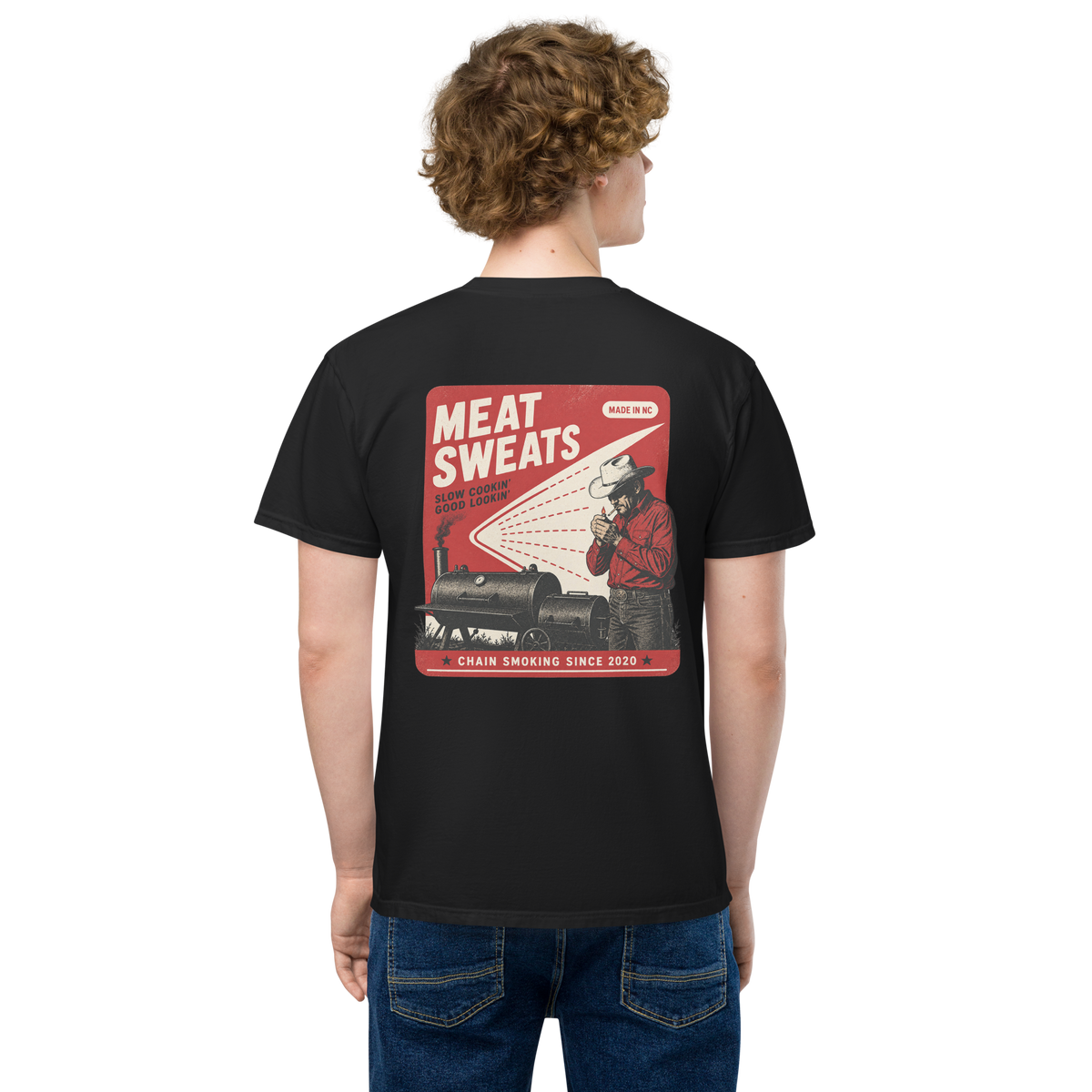Chain Smoker Unisex garment-dyed pocket t-shirt - Black Back