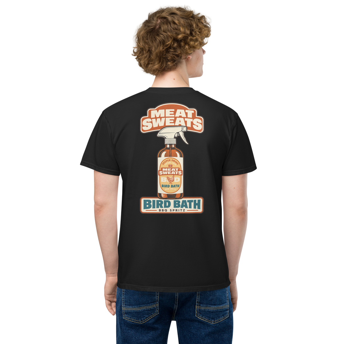 Bird Bath Unisex garment-dyed pocket t-shirt - Black Back