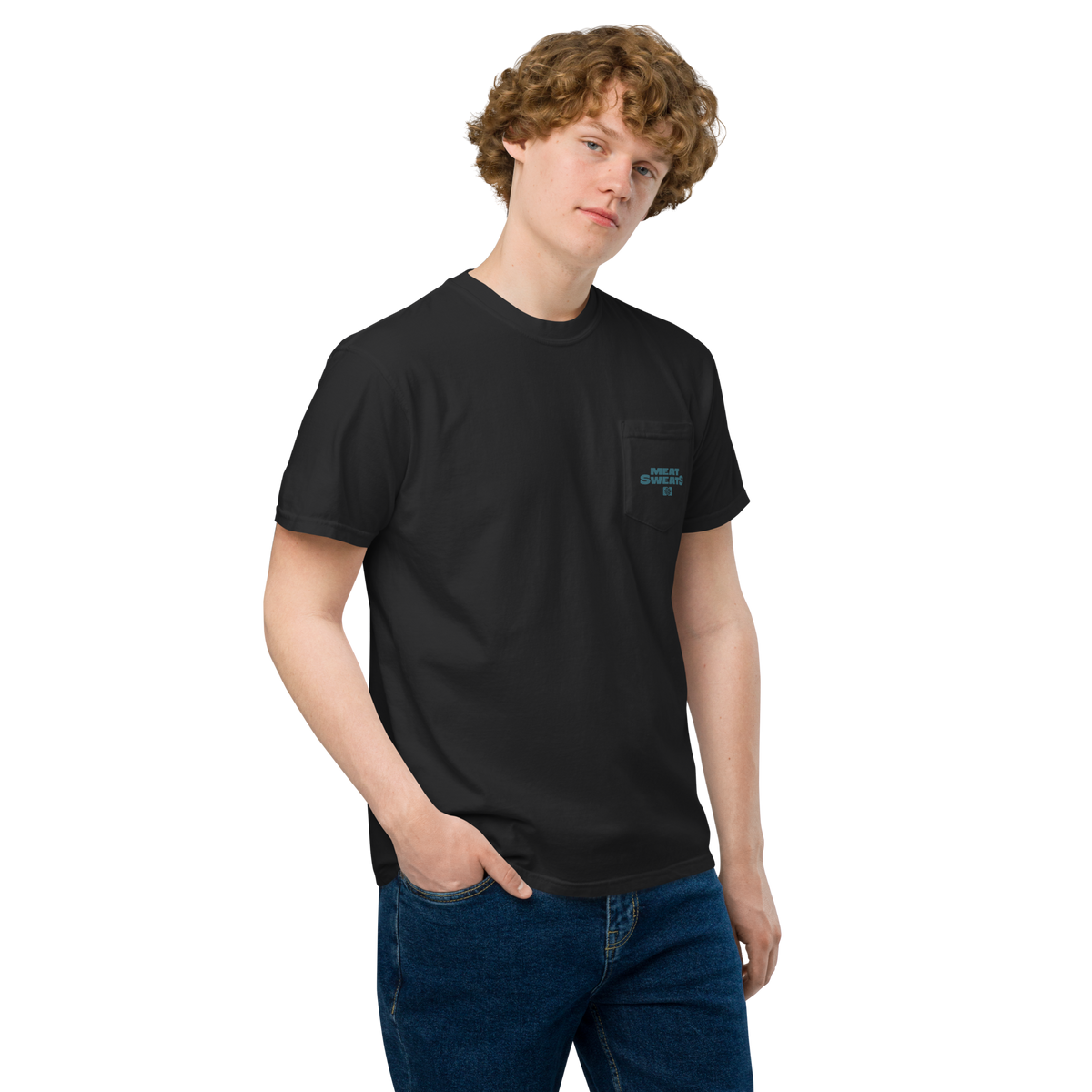 Bird Bath Unisex garment-dyed pocket t-shirt - Black Front