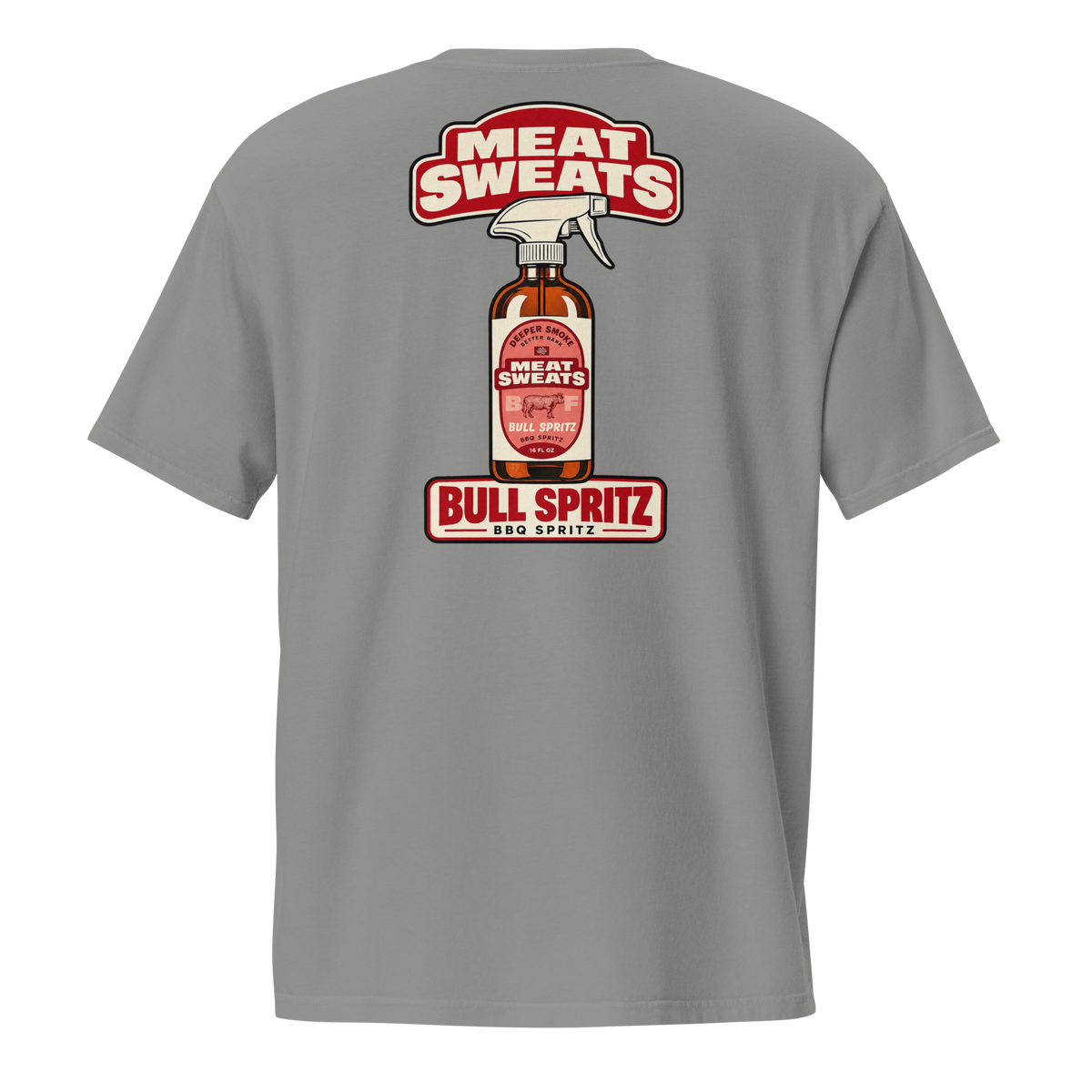 Bull Spritz Unisex garment-dyed pocket t-shirt - Grey Back