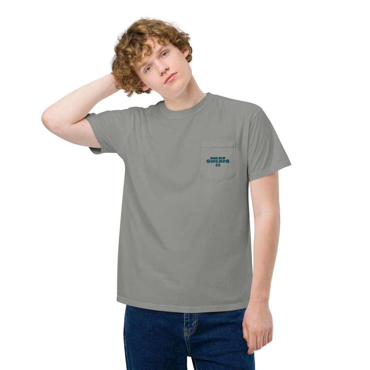 Bird Bath Unisex garment-dyed pocket t-shirt - Grey Front