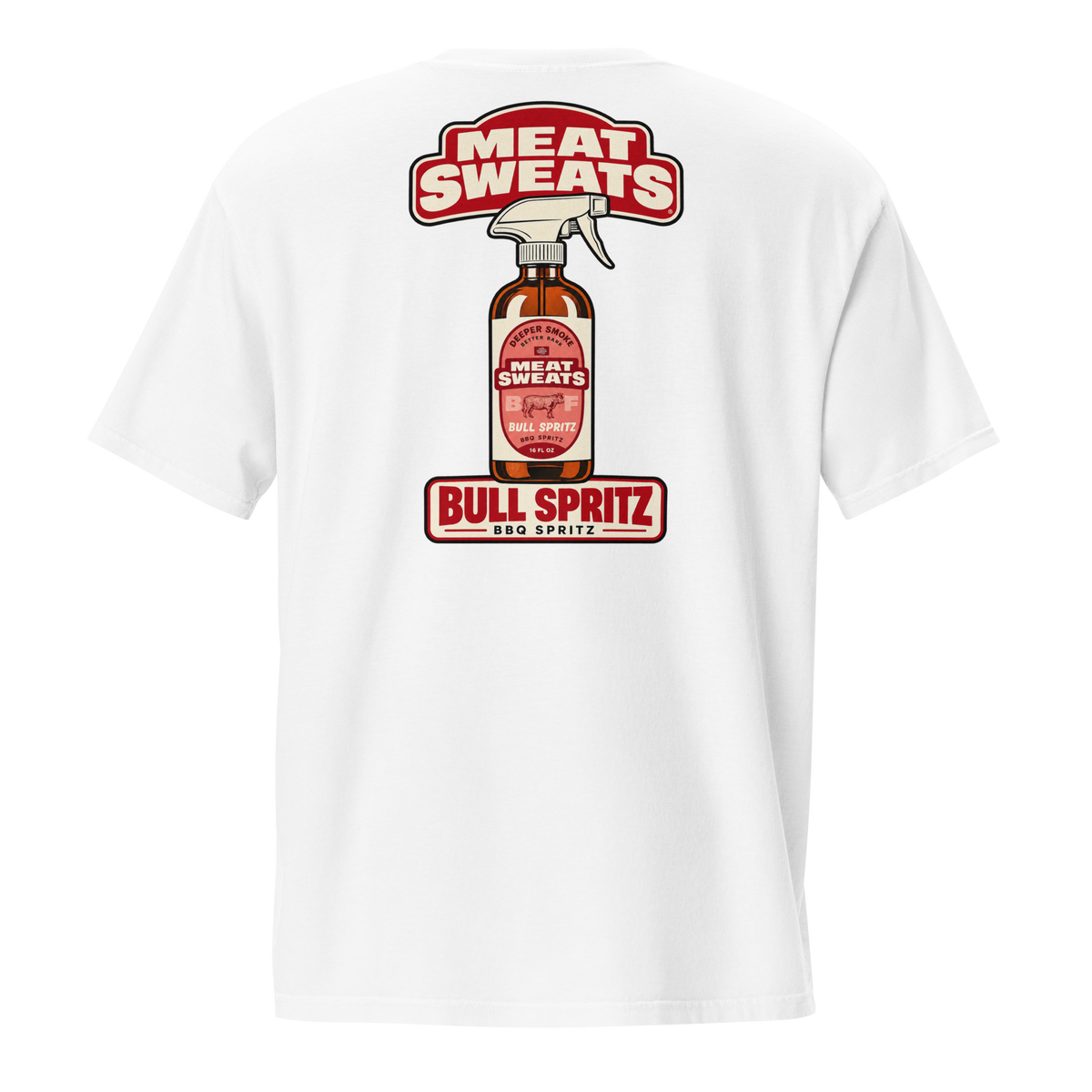 Bull Spritz Unisex garment-dyed pocket t-shirt - White Back