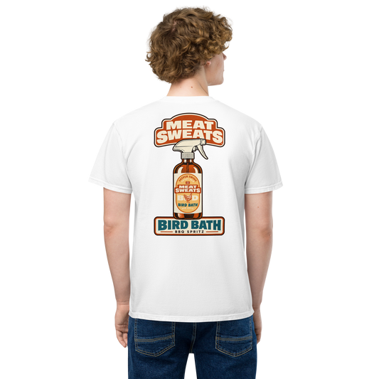 Bird Bath Unisex garment-dyed pocket t-shirt - White Back