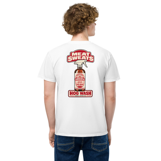 Hog Wash Unisex garment-dyed pocket t-shirt - White Back