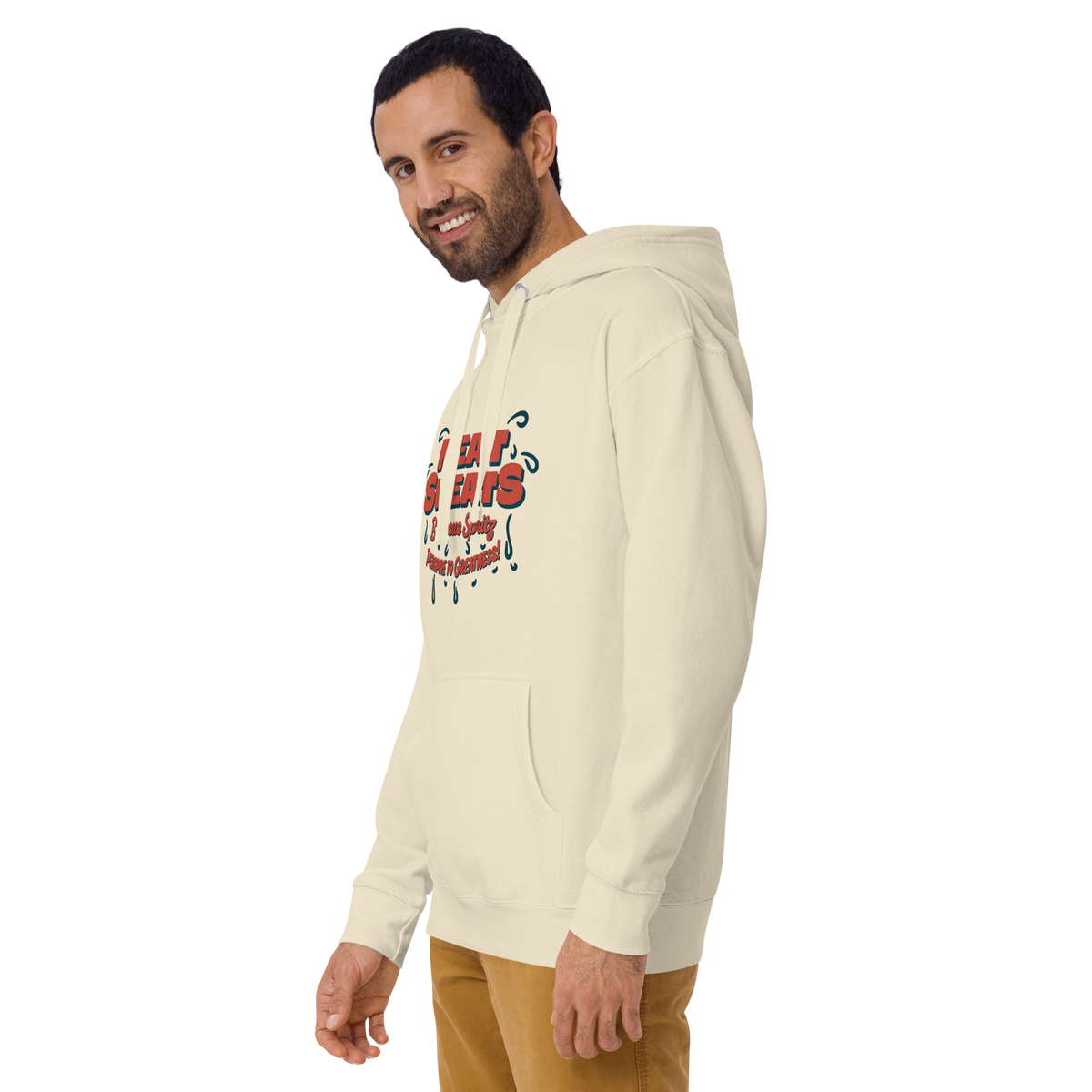 Meat Sweatshirt Unisex Hoodie - Bone Left Front (Male Model)