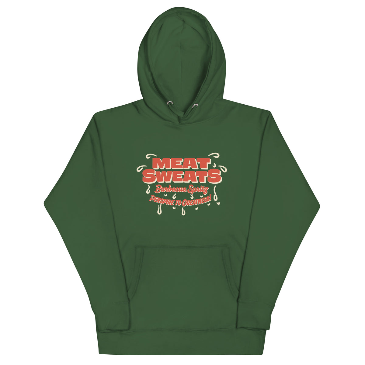 Meat Sweatshirt Unisex Hoodie - Forest Green Front (Flat)