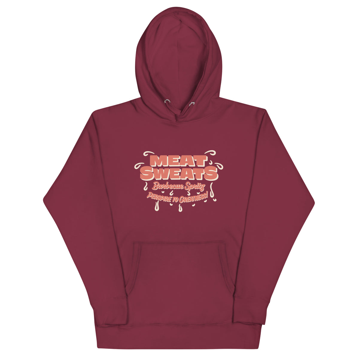 Meat Sweatshirt Unisex Hoodie - Maroon Front (Flat)