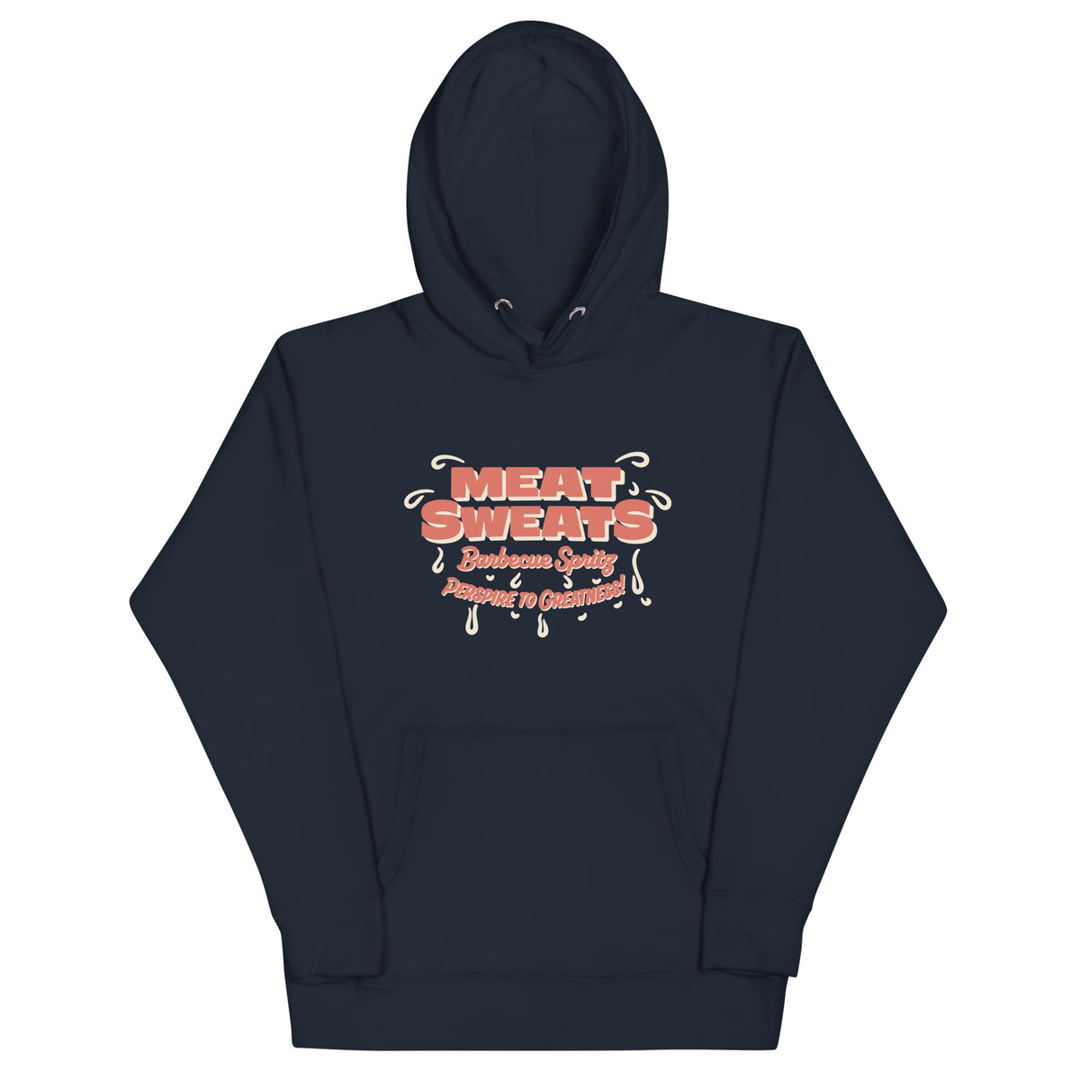 Meat Sweatshirt Unisex Hoodie - Navy Blazer Front (Flat)